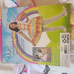 Rainbow unicorn girls costume